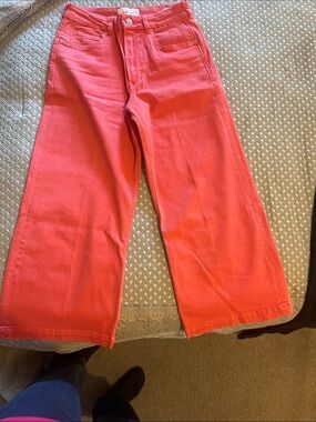 Wide Leg Coral Pink Jeans
